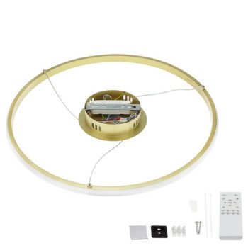 LED pakabinamas šviestuvas, 30W, šlifuotas auksas, dimeriuojamas, nuotolinis valdymas, CCT