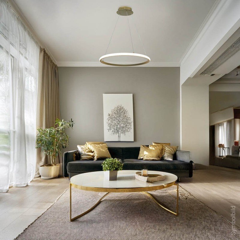 LED pakabinamas šviestuvas, 30W, šlifuotas auksas, dimeriuojamas, nuotolinis valdymas, CCT LED pakabinamas šviestuvas, 30W, šlifuotas auksas, dimeriuojamas, nuotolinis valdymas, CCT