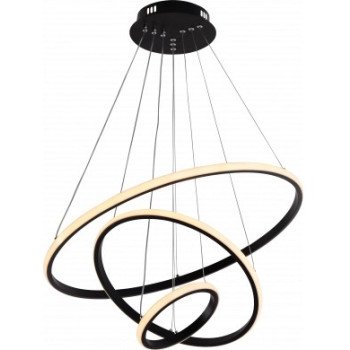 LED pakabinamas šviestuvas, 78W, juodas, dimeriuojamas, nuotolinis valdymas, CCT