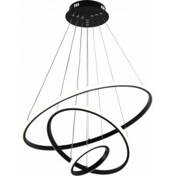LED pakabinamas šviestuvas, 78W, juodas, dimeriuojamas, nuotolinis valdymas, CCT