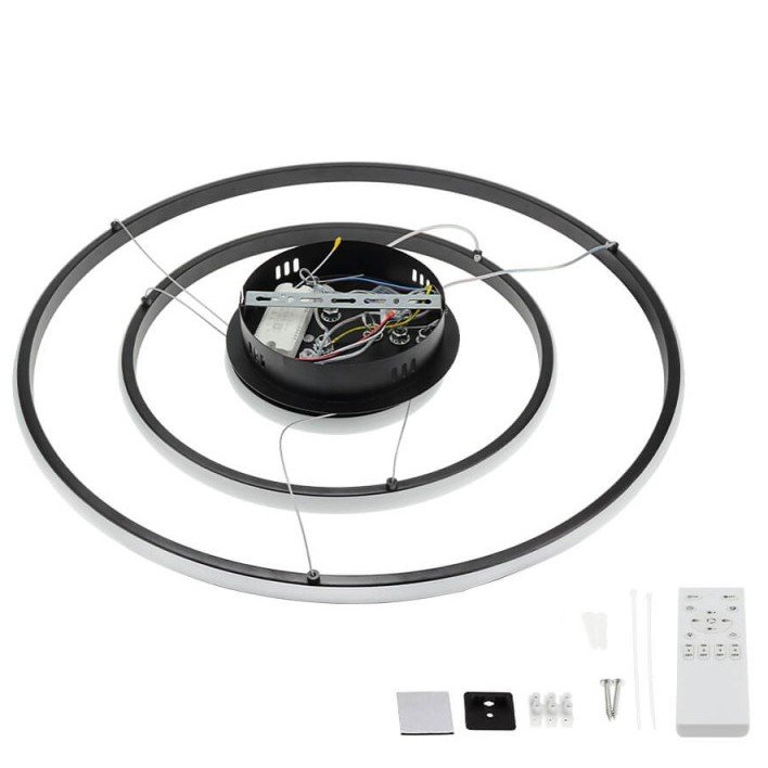 LED pakabinamas šviestuvas, 78W, juodas, dimeriuojamas, nuotolinis valdymas, CCT LED pakabinamas šviestuvas, 78W, juodas, dimeriuojamas, nuotolinis valdymas, CCT
