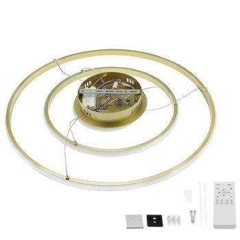 LED pakabinamas šviestuvas, 78W, šlifuotas auksas, dimeriuojamas, nuotolinis valdymas, CCT