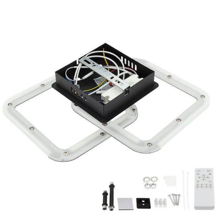 LED lubų šviestuvas, 30W, juodas, dimeriuojamas, nuotolinis valdymas, CCT