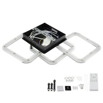 LED lubų šviestuvas, 45W, juodas, dimeriuojamas, nuotolinis valdymas, CCT