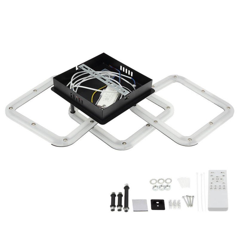 LED lubų šviestuvas, 45W, juodas, dimeriuojamas, nuotolinis valdymas, CCT
