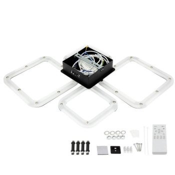 LED lubų šviestuvas, 50W, juodas, dimeriuojamas, nuotolinis valdymas, CCT