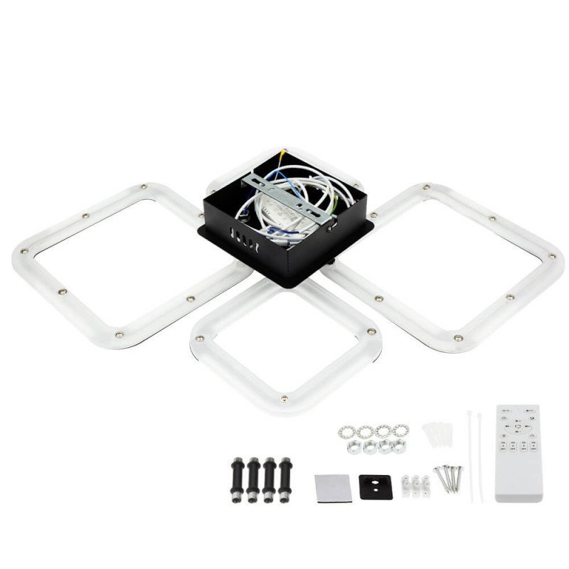 LED lubų šviestuvas, 50W, juodas, dimeriuojamas, nuotolinis valdymas, CCT LED lubų šviestuvas, 50W, juodas, dimeriuojamas, nuotolinis valdymas, CCT