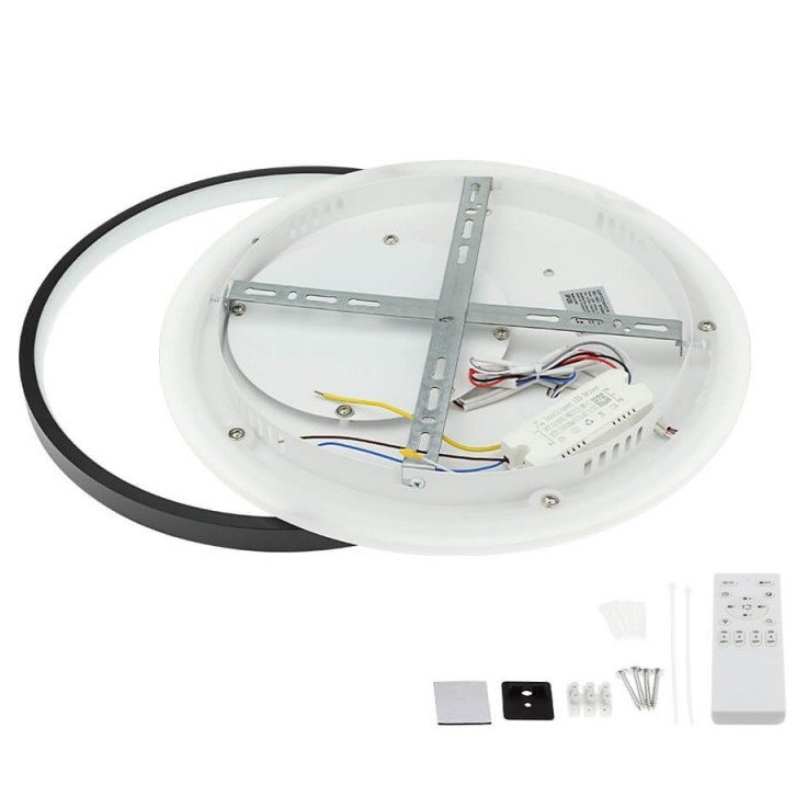 LED lubų šviestuvas, 54W, baltas/juodas, dimeriuojamas, nuotolinis valdymas, CCT