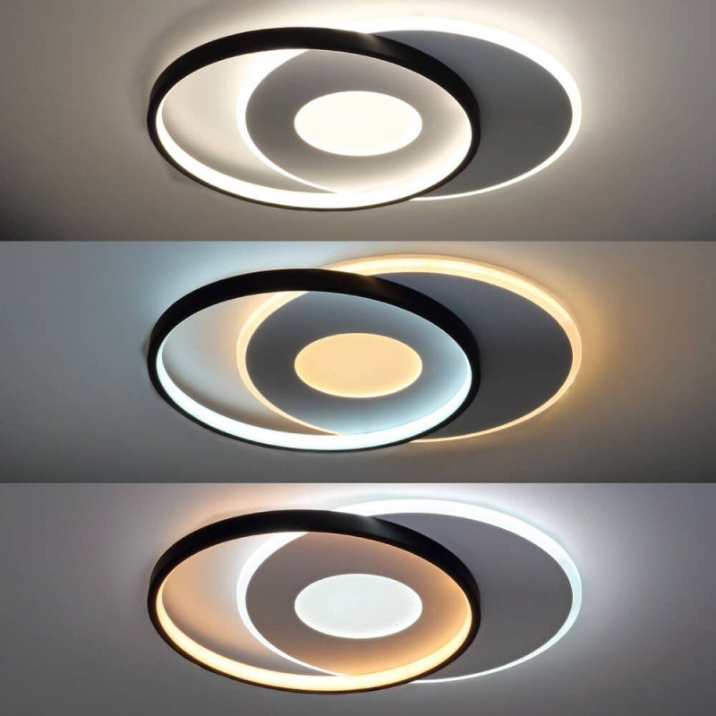 LED lubų šviestuvas, 54W, baltas/juodas, dimeriuojamas, nuotolinis valdymas, CCT