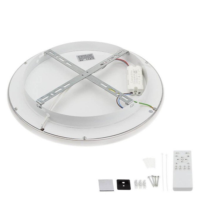LED lubų šviestuvas, 42W, sidabrinis, dimeriuojamas, nuotolinis valdymas, CCT