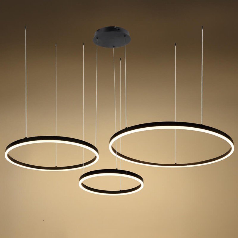 LED pakabinamas šviestuvas, 70W, juodas, šilta balta šviesa