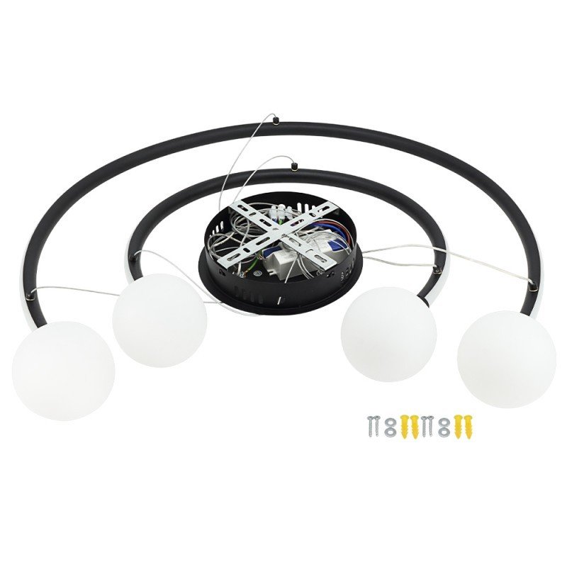 LED pakabinamas šviestuvas, 36W, juodas smėlis, šilta balta šviesa