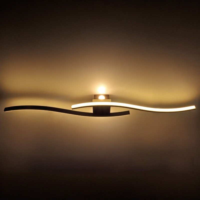 LED lubų šviestuvas, 21W, juodas smėlis, šilta balta šviesa