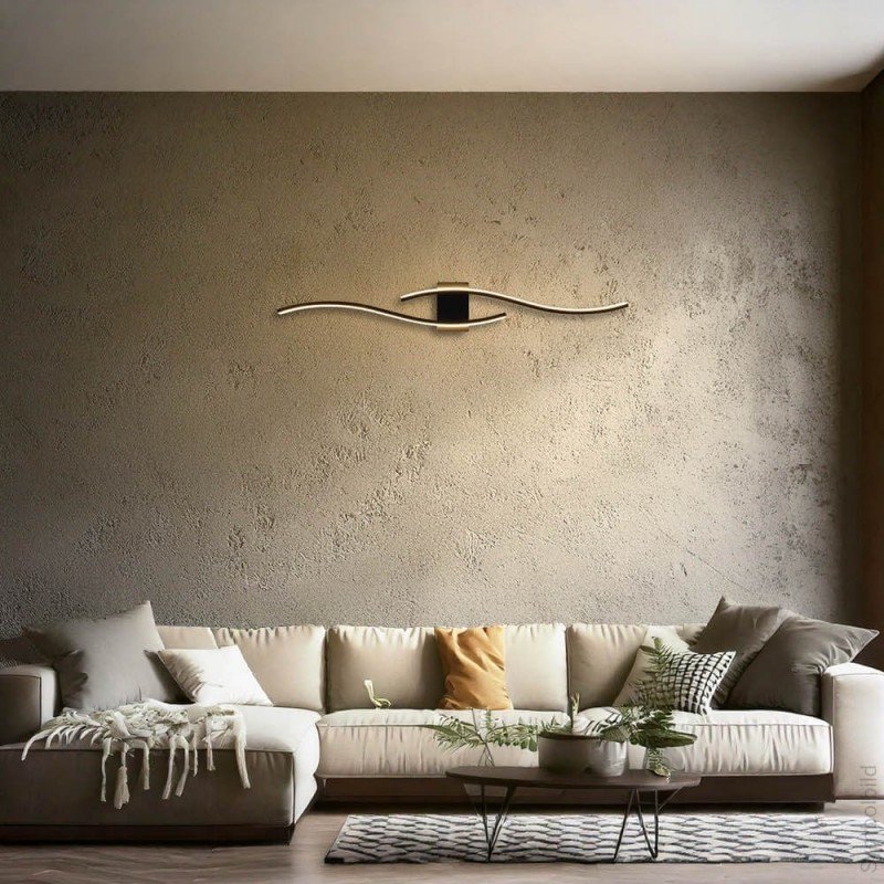 LED lubų šviestuvas, 21W, juodas smėlis, šilta balta šviesa