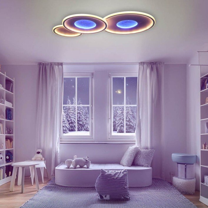 LED lubų šviestuvas, 106W, juodas smėlis, šilta balta šviesa LED lubų šviestuvas, 106W, juodas smėlis, šilta balta šviesa