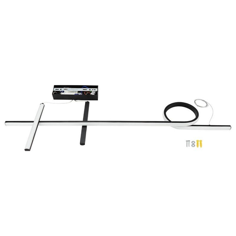 LED pakabinamas šviestuvas, 24W, juodas, šilta balta šviesa