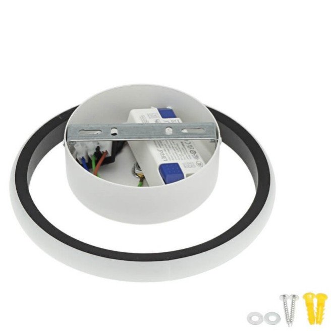 LED lubų šviestuvas, 7W, juodas, šilta balta šviesa