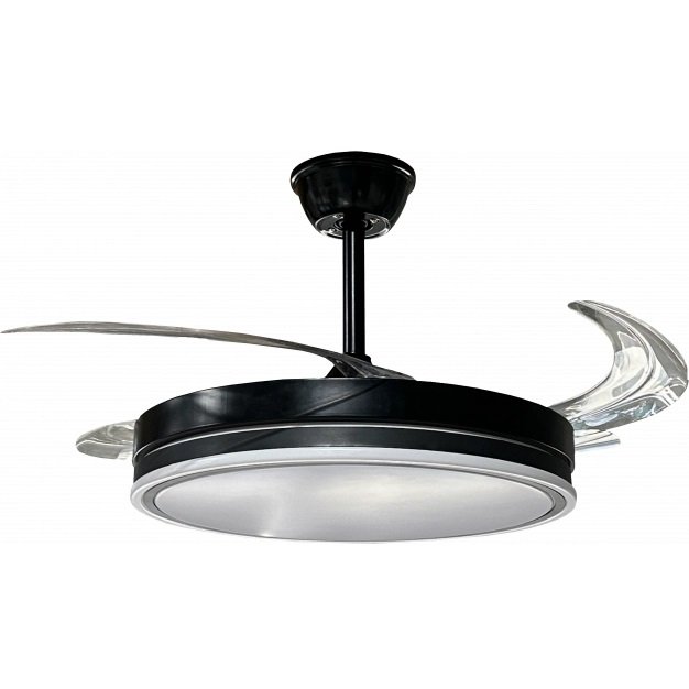LED lubų šviestuvas/ventiliatorius, 36W, CCT šviesa, juodas, nuotolinis valdymas LED lubų šviestuvas/ventiliatorius, 36W, CCT šviesa, juodas, nuotolinis valdymas