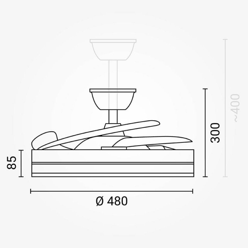 LED lubų šviestuvas/ventiliatorius, 36W, CCT šviesa, juodas, nuotolinis valdymas LED lubų šviestuvas/ventiliatorius, 36W, CCT šviesa, juodas, nuotolinis valdymas