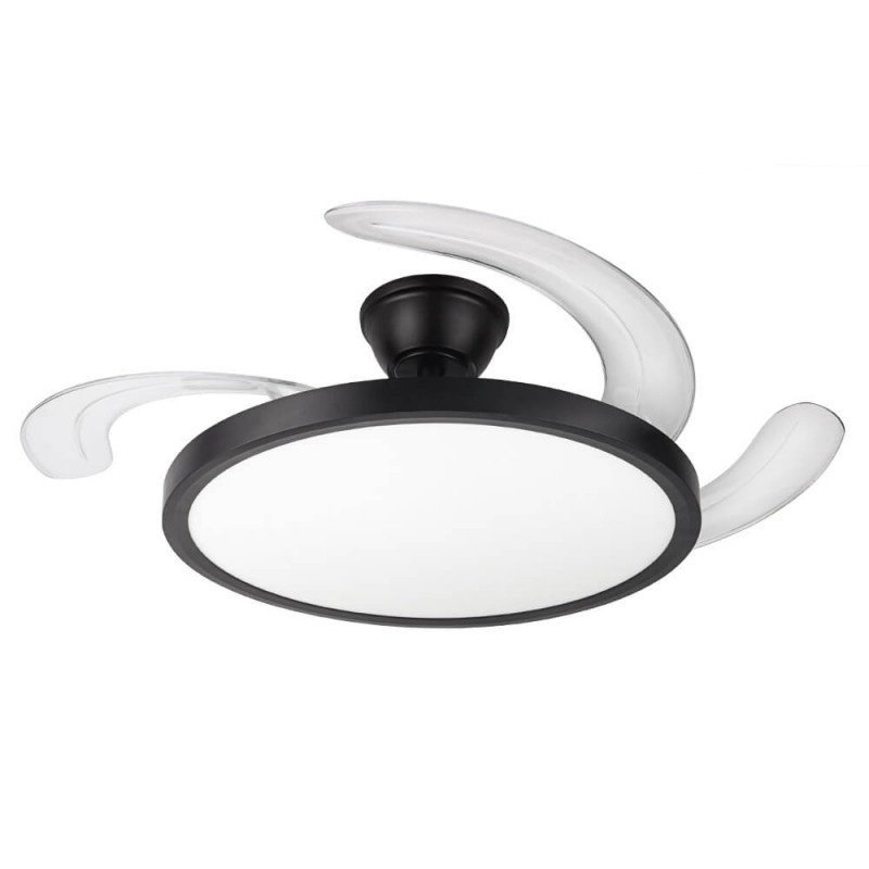 LED lubų šviestuvas/ventiliatorius, 36W, CCT šviesa, juodas, plonas, nuotolinis valdymas LED lubų šviestuvas/ventiliatorius, 36W, CCT šviesa, juodas, plonas, nuotolinis valdymas