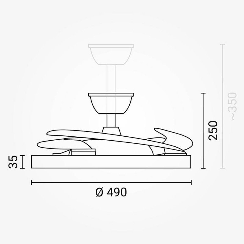 LED lubų šviestuvas/ventiliatorius, 36W, CCT šviesa, juodas, plonas, nuotolinis valdymas LED lubų šviestuvas/ventiliatorius, 36W, CCT šviesa, juodas, plonas, nuotolinis valdymas