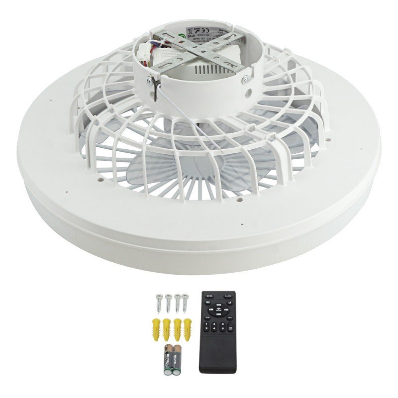 LED lubų šviestuvas/ventiliatorius, 36W, CCT šviesa, baltas, nuotolinis valdymas