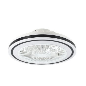 LED lubų šviestuvas/ventiliatorius, 36W, CCT šviesa, baltas/juodas, nuotolinis valdymas