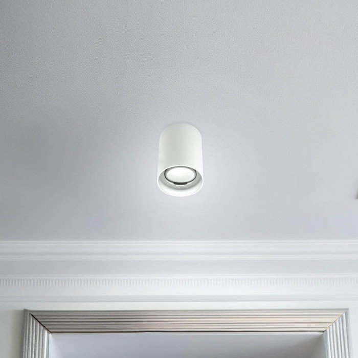 LED taškinis šviestuvas, 10W, apvalus, plastikinis, baltas