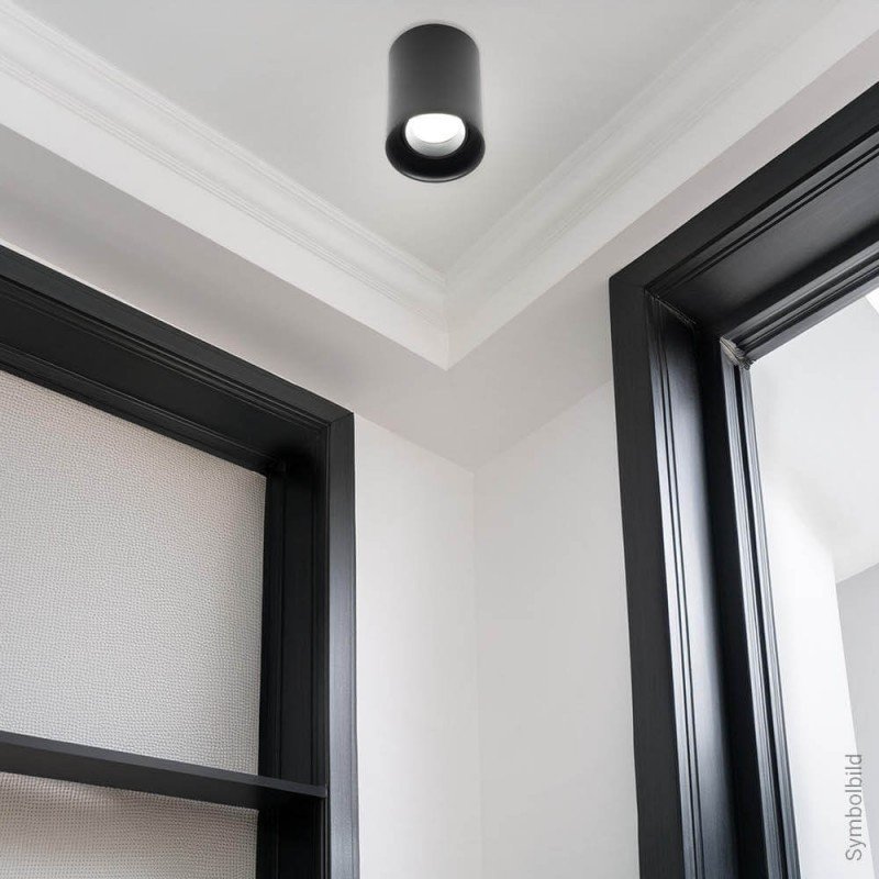 LED taškinis šviestuvas, 10W, apvalus, plastikinis, juodas