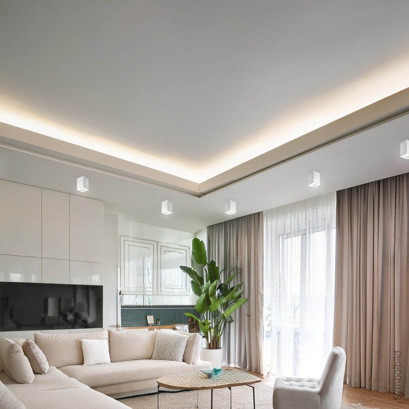 LED taškinis šviestuvas, 10W, kvadratinis, plastikinis, baltas LED taškinis šviestuvas, 10W, kvadratinis, plastikinis, baltas