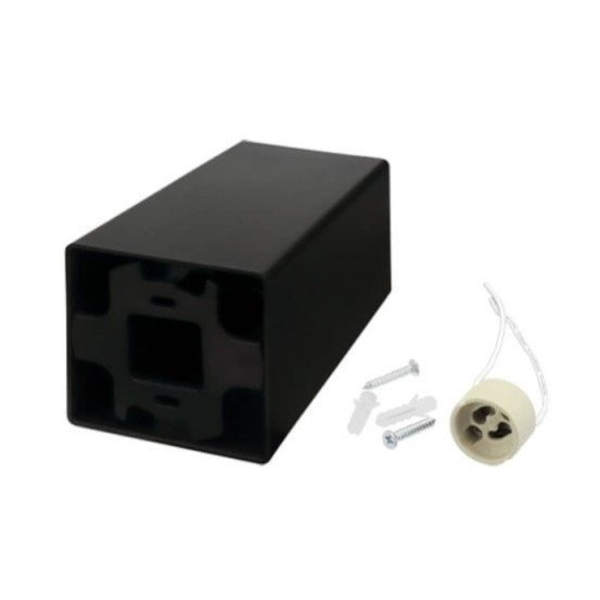 LED taškinis šviestuvas, 10W, kvadratinis, plastikinis, juodas