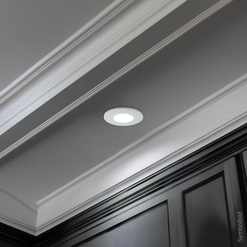 LED taškinis šviestuvas, IP65, apvalus, baltas, apskritimas