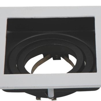LED taškinis šviestuvas, kvadratinis, baltas/juodas, apskritimas