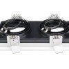 LED taškinis šviestuvas, kvadratinis, baltas/juodas, 2 lizdai