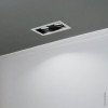LED taškinis šviestuvas, kvadratinis, baltas/juodas, 2 lizdai