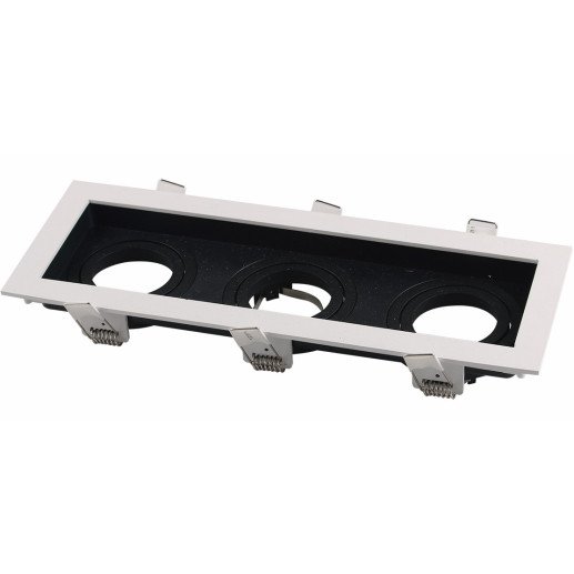 LED taškinis šviestuvas, kvadratinis, baltas/juodas, 3 lizdai