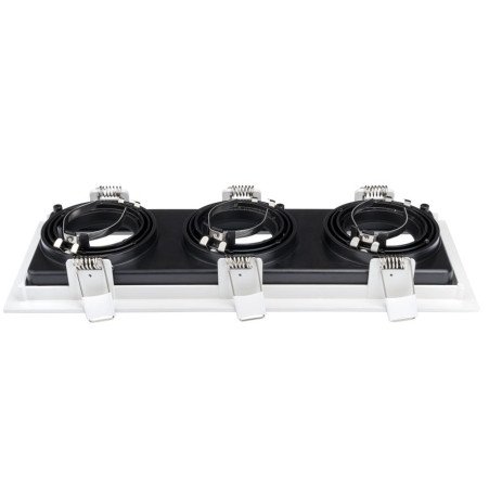 LED taškinis šviestuvas, kvadratinis, baltas/juodas, 3 lizdai