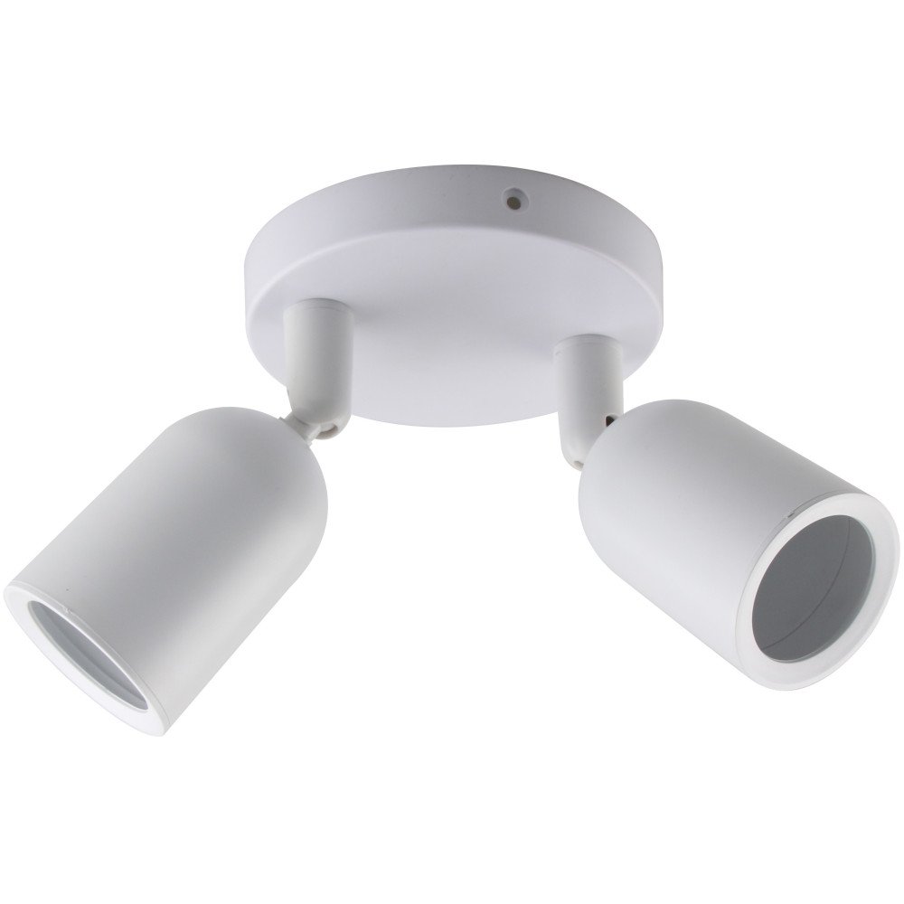 LED taškinis šviestuvas, plastikinis, 2xGU10, baltas