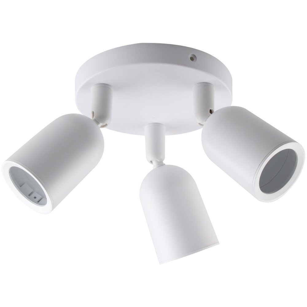 LED taškinis šviestuvas, plastikinis, 3xGU10, baltas