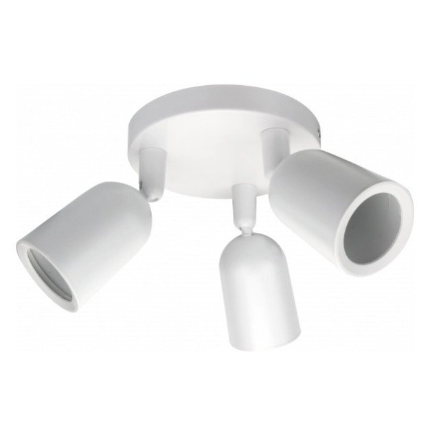 LED taškinis šviestuvas, plastikinis, 3xGU10, baltas