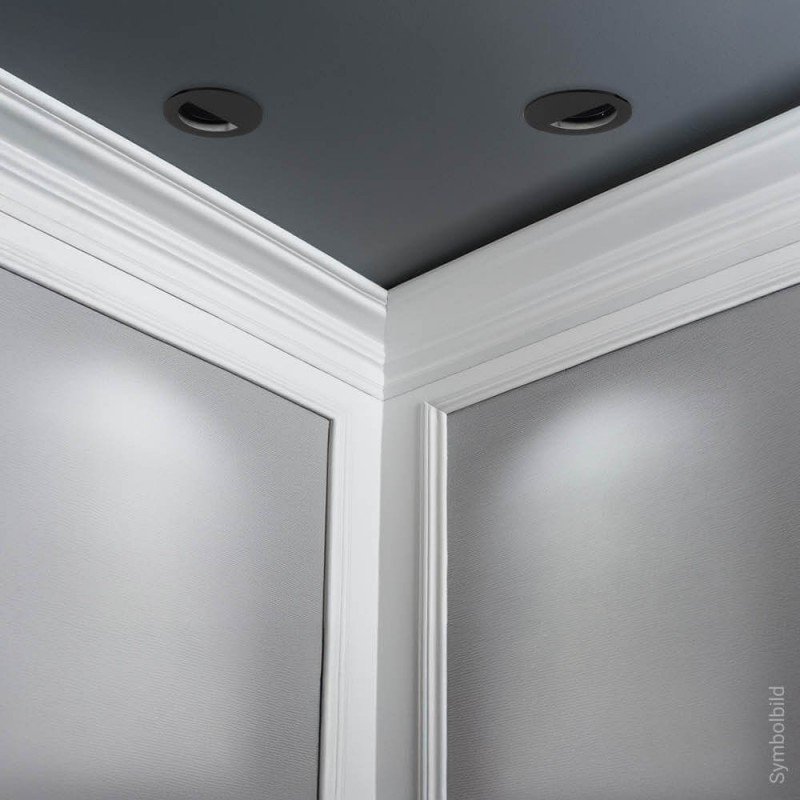 LED taškinis šviestuvas, apvalus, juodas, pusmėnulis LED taškinis šviestuvas, apvalus, juodas, pusmėnulis