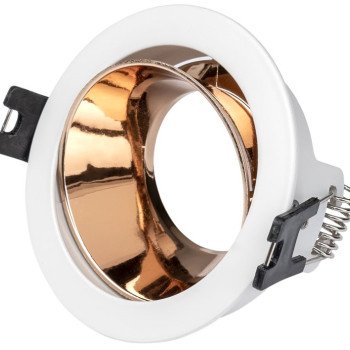 LED taškinis šviestuvas, apvalus, rausvas reflektorius