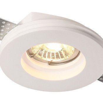 LED lubų šviestuvas, apvalus, gipsinis, be reflektoriaus
