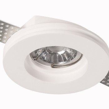 LED lubų šviestuvas, apvalus, gipsinis, be reflektoriaus