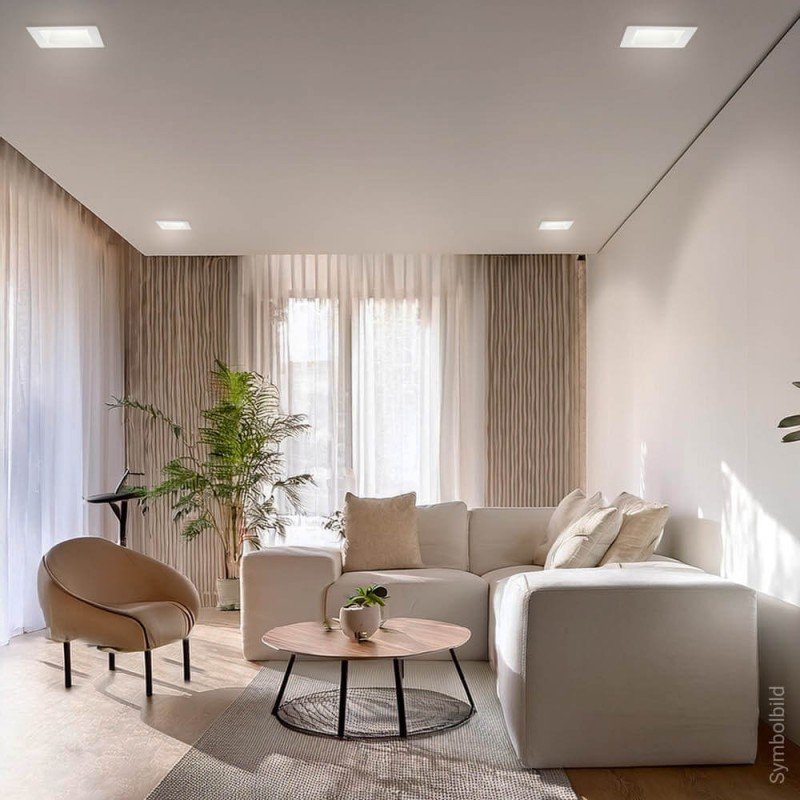 LED lubų šviestuvas, kvadratinis, gipsinis, 1 lizdas LED lubų šviestuvas, kvadratinis, gipsinis, 1 lizdas