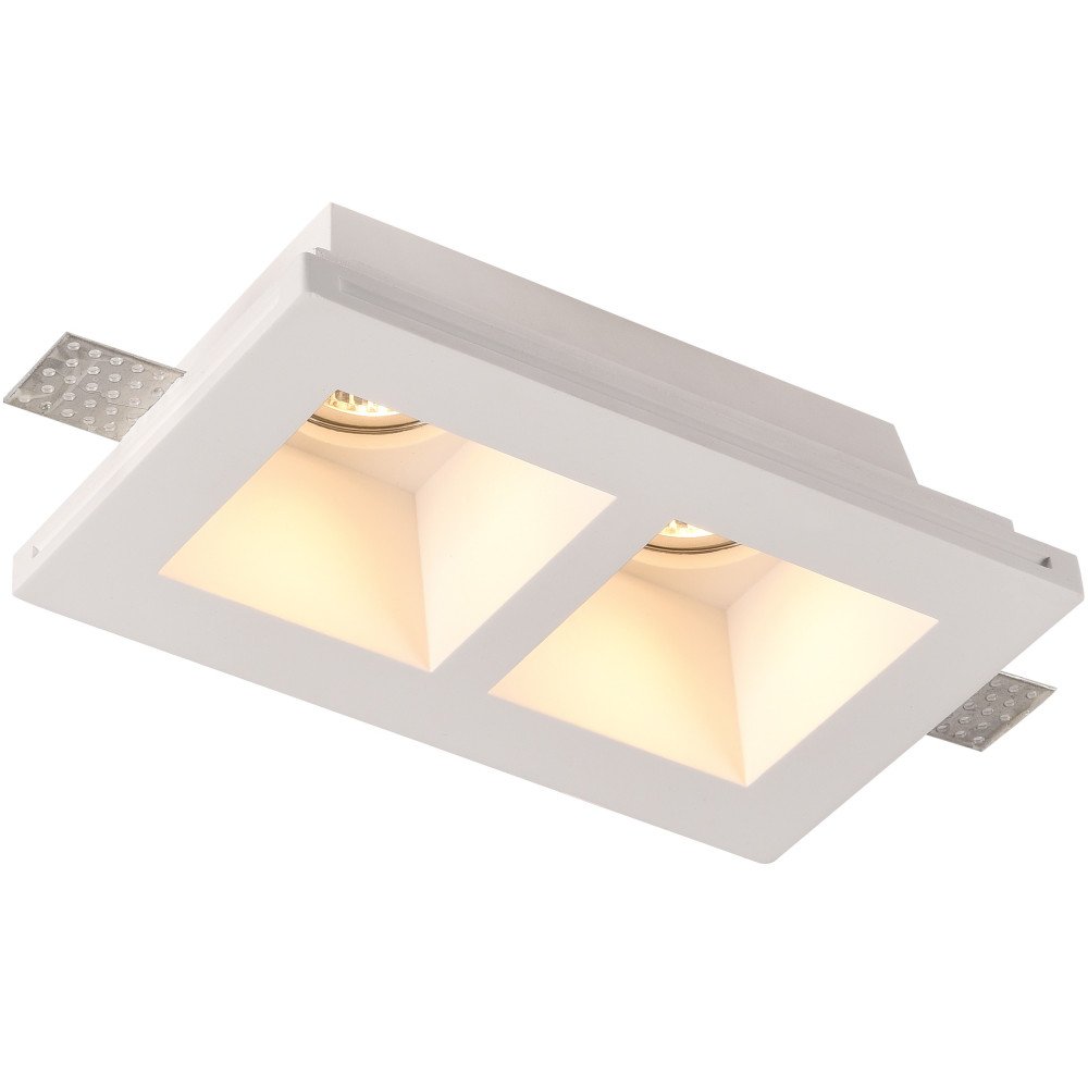 LED lubų šviestuvas, kvadratinis, gipsinis, 2 lizdai LED lubų šviestuvas, kvadratinis, gipsinis, 2 lizdai