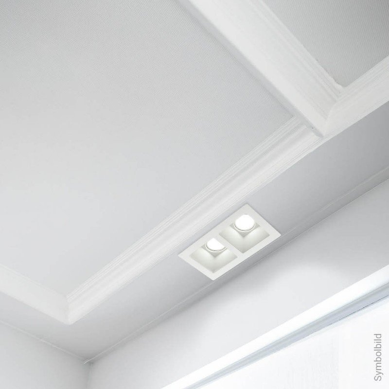 LED lubų šviestuvas, kvadratinis, gipsinis, 2 lizdai LED lubų šviestuvas, kvadratinis, gipsinis, 2 lizdai