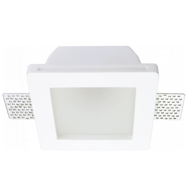 LED lubų šviestuvas, kvadratinis, gipsinis, matinis stiklas, 1 lizdas