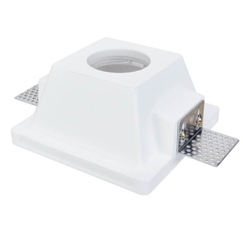 LED lubų šviestuvas, kvadratinis, gipsinis, matinis stiklas, 1 lizdas