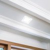 LED lubų šviestuvas, kvadratinis, gipsinis, matinis stiklas, 1 lizdas